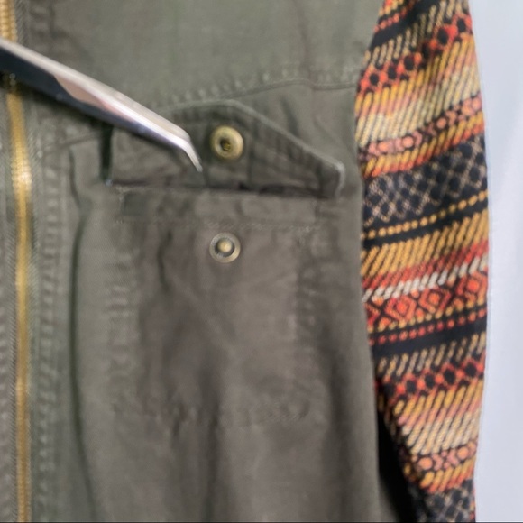 Cotton Cargo Jacket with Wool Blend Blanket Sleeves, Adjustable Waist, Mossimo - Picture 9 of 14